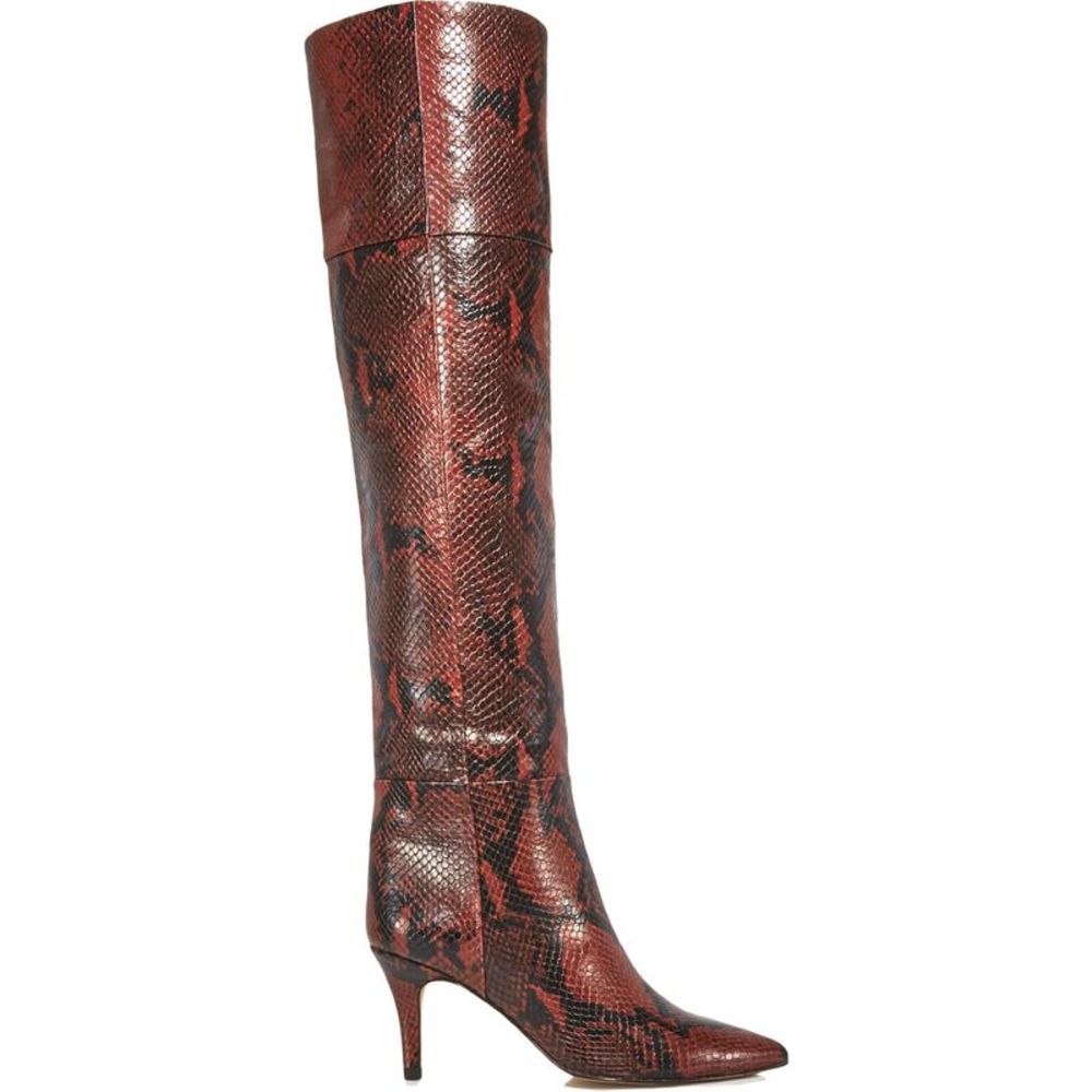 Aqua Womens Life Solid Pointed Toe Thigh-High Boots Brown Snake 6 M - Picture 2 of 4